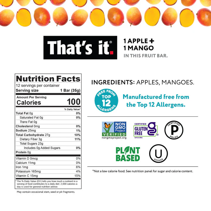 1 Apple + 1 Mango Fruit Bar - Image 2