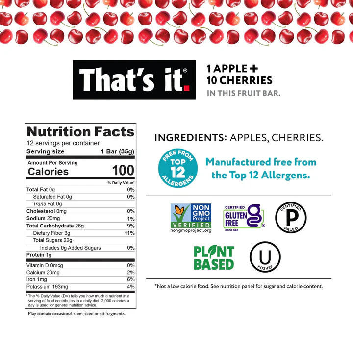 1 Apple + 10 Cherries Fruit Bar - Image 2