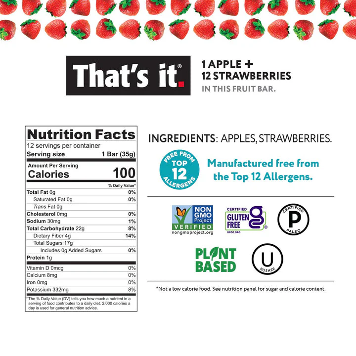 1 Apple + 12 Strawberries Fruit Bar - Image 2