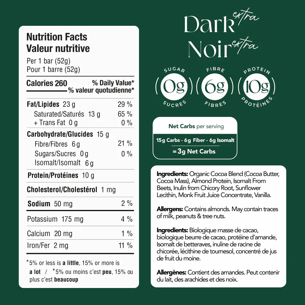 72% Extra Dark Chocolate Bar with Almond Protein - Image 2