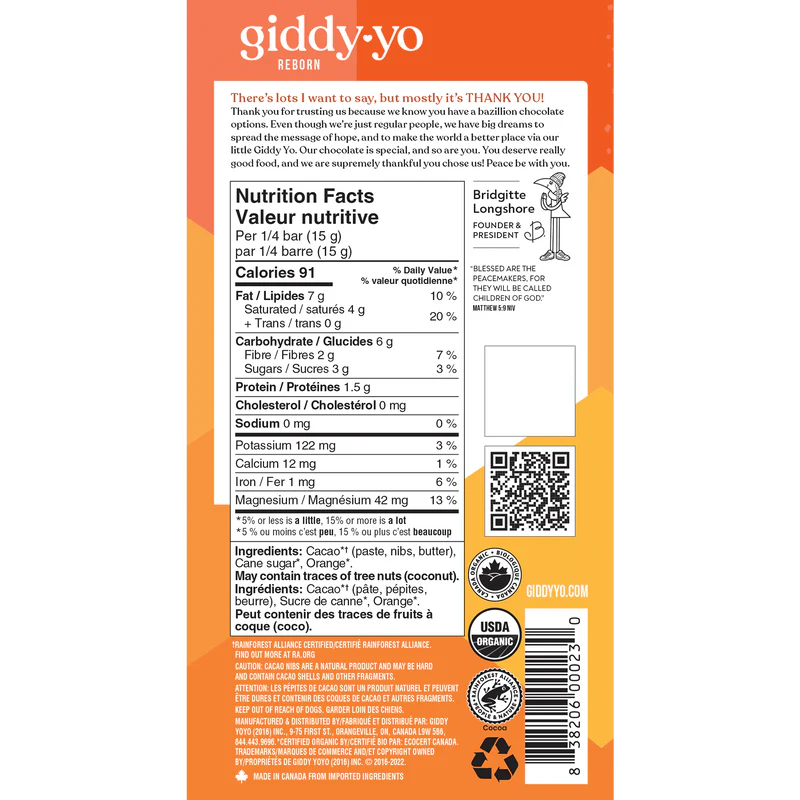 78% Orange Crunchy Dark Chocolate Bar - Image 2