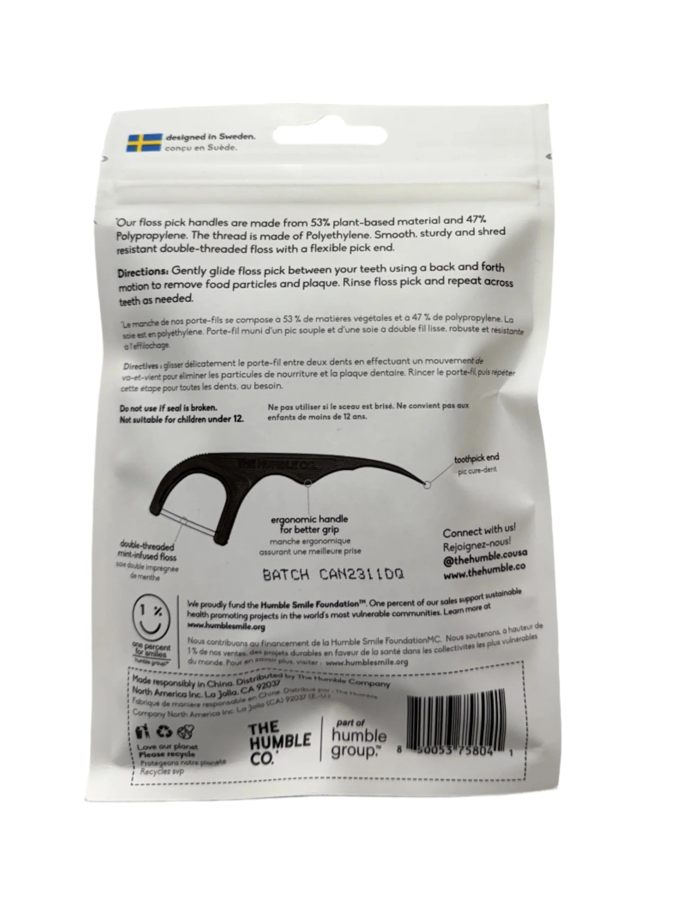 Charcoal & Mint Infused Floss Picks - Image 2