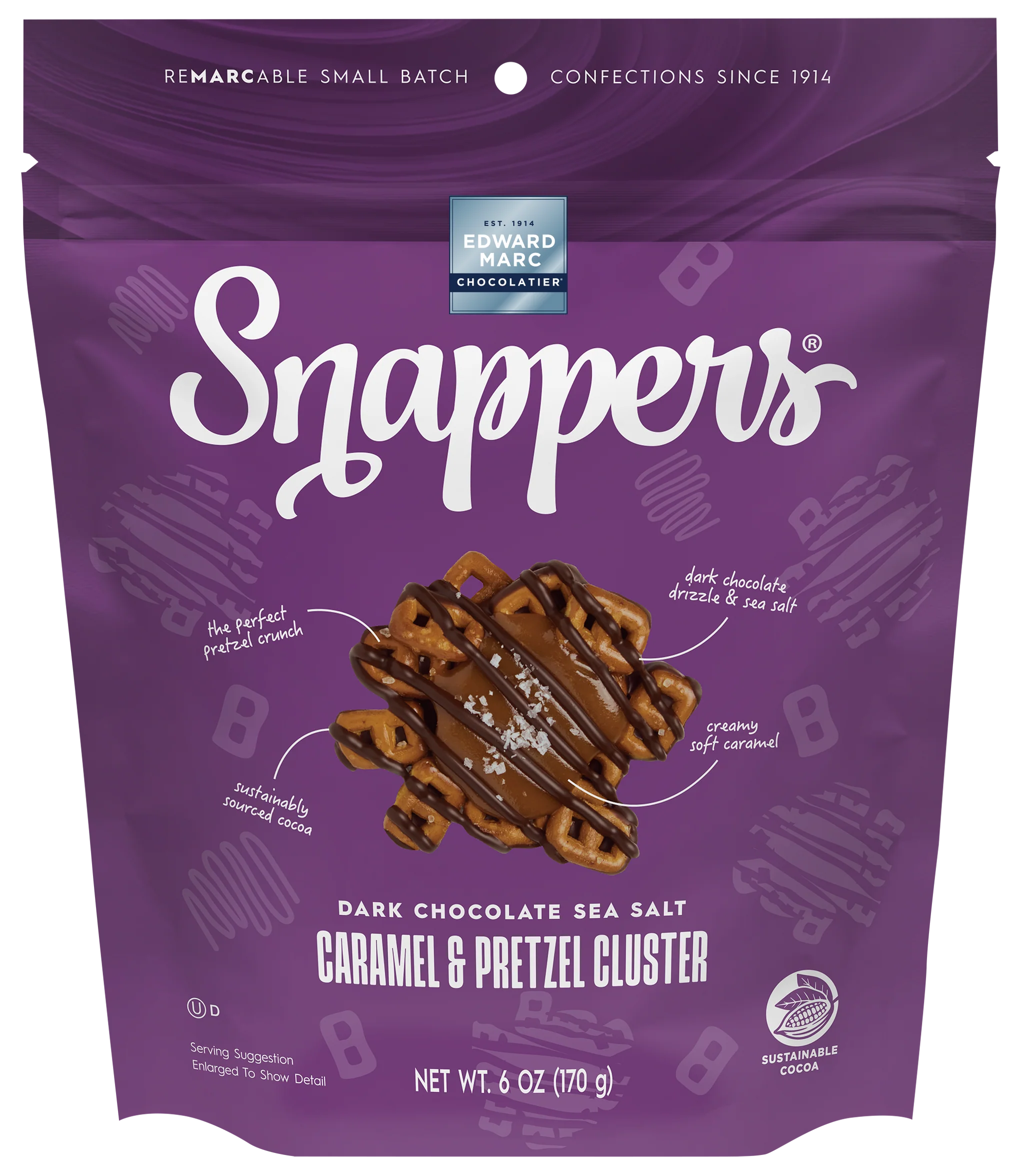 Dark Chocolate Sea Salt Caramel & Pretzel Cluster