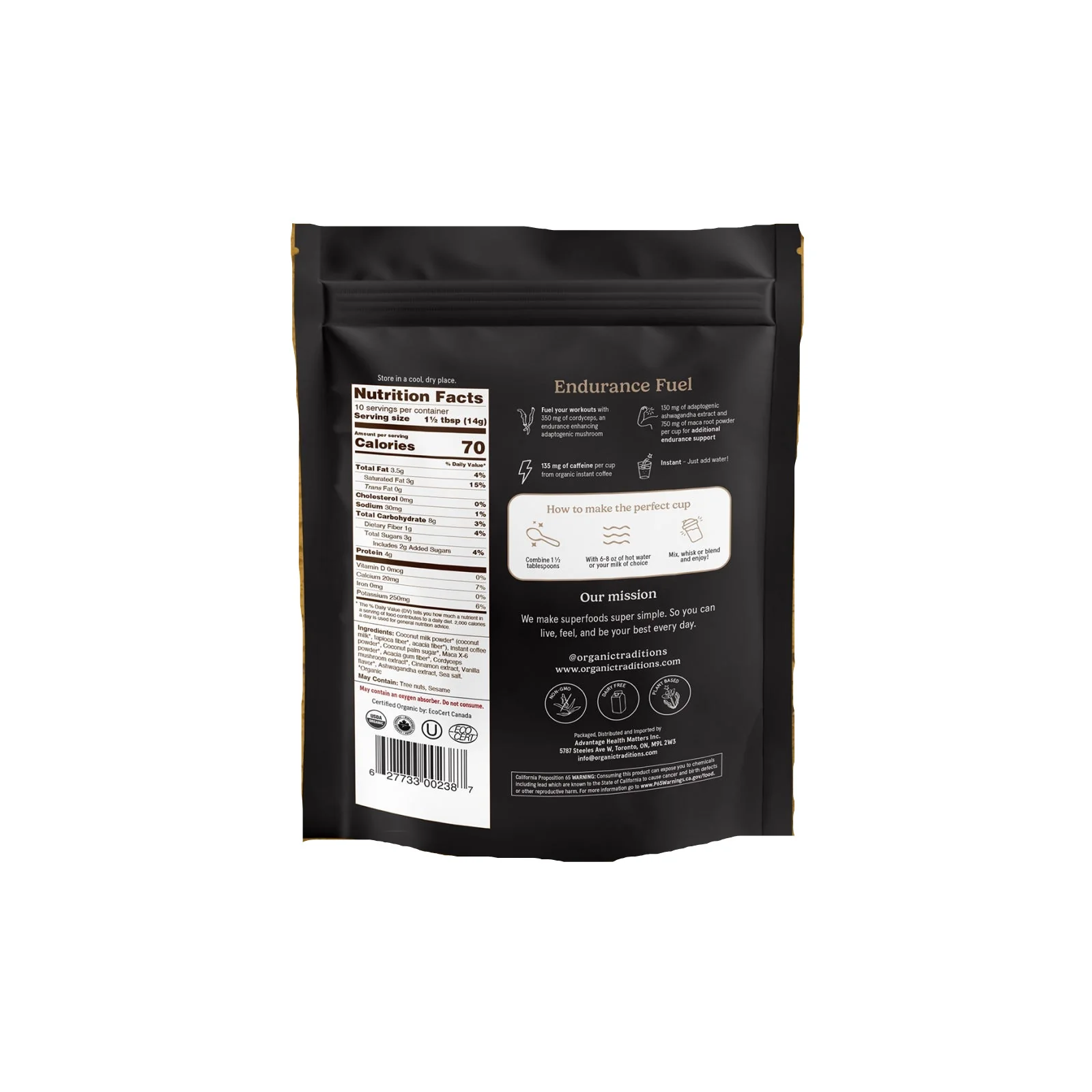 Endurance Fuel Instant Mushroom Coffee - Image 2
