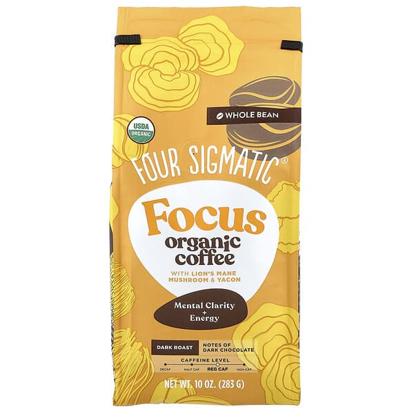 Focus Whole Bean Organic Coffee with Lion's Mane and Yacon