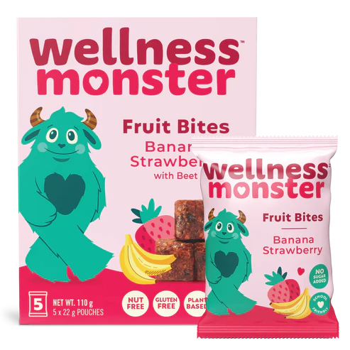 Gluten-Free Banana Strawberry Fruit Bites wtih Beet