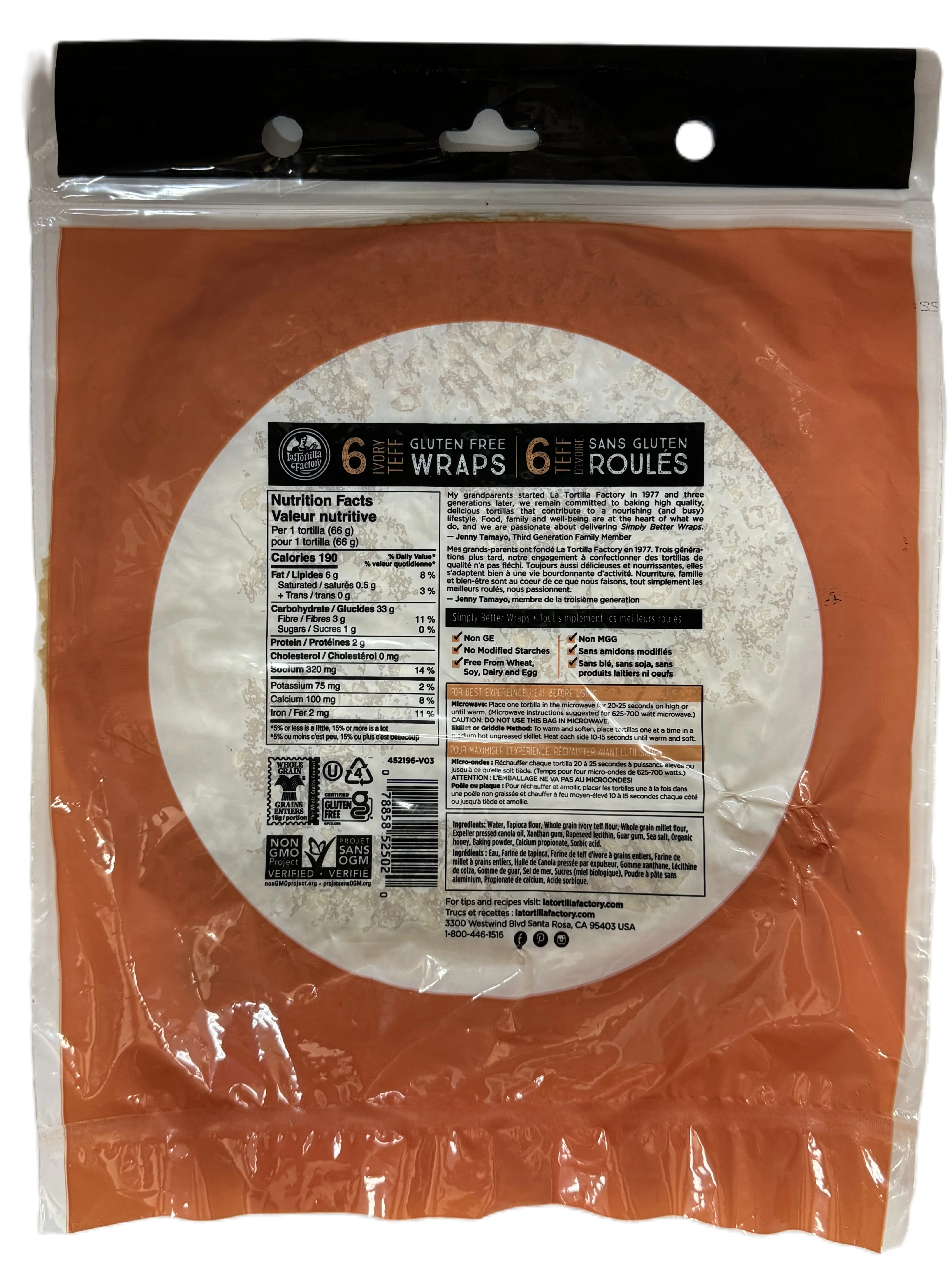 Gluten Free Ivory Teff Wraps - Image 2