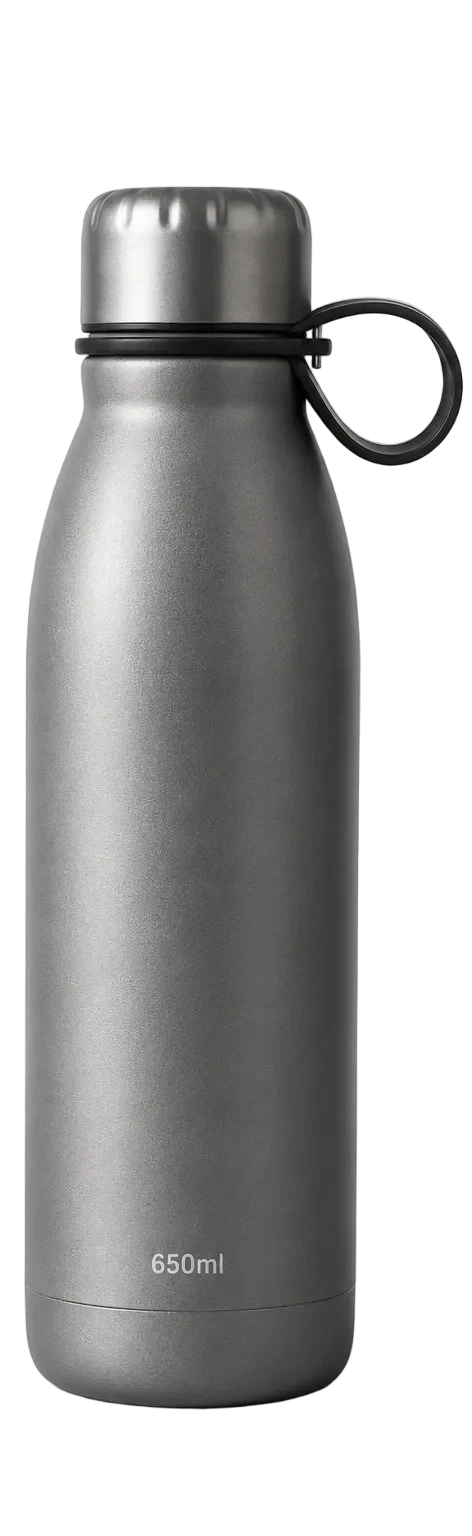 Grey Stainless Steel Water Bottle