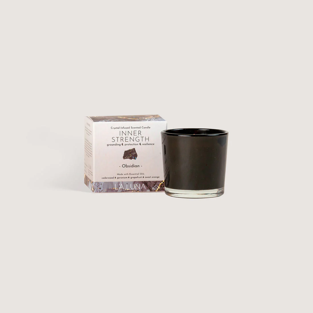 Inner Strength Obsidian Candle - Image 2