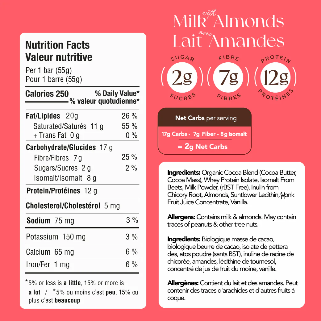 Milk Chocolate Almonds Bar with Protein - Image 2