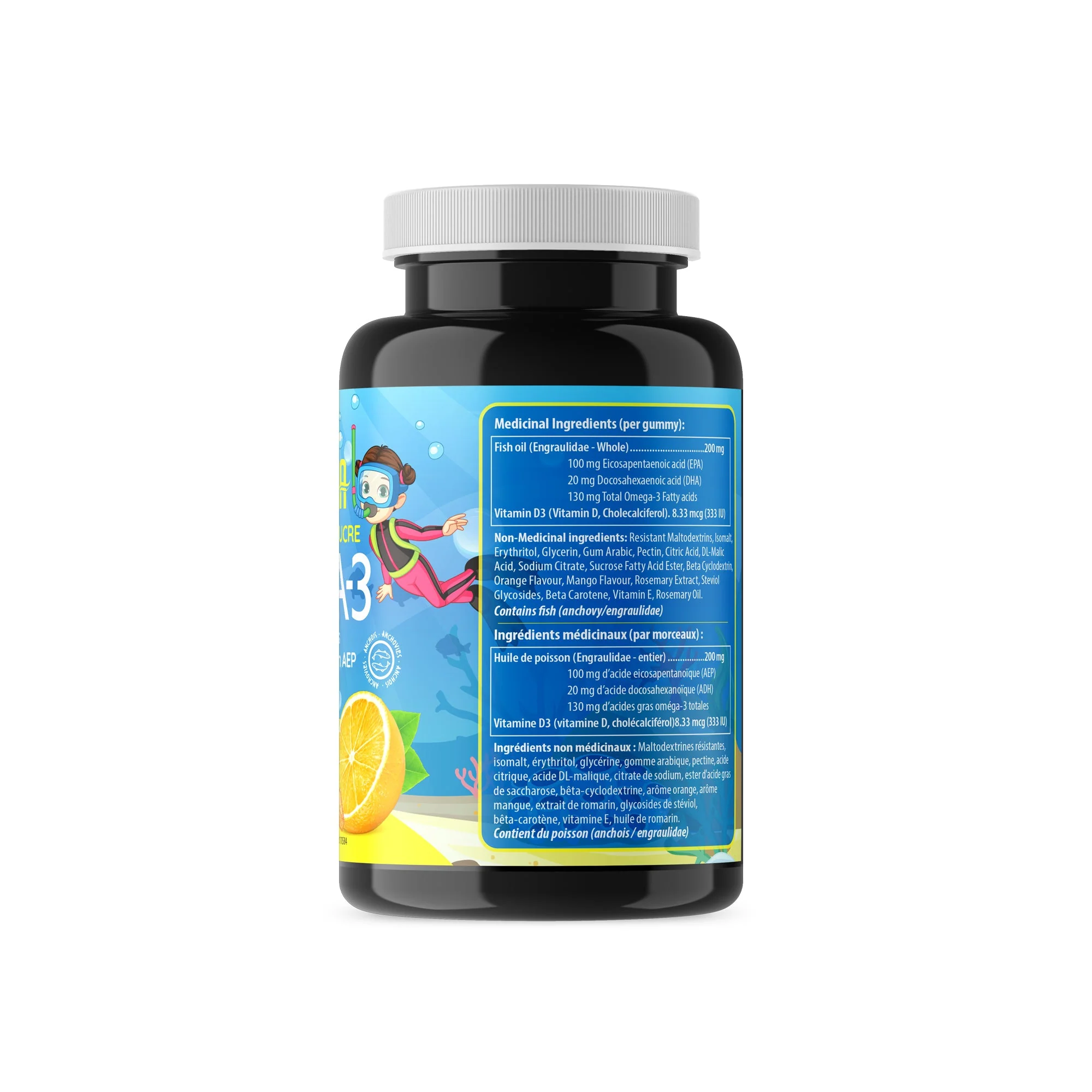 Orange Sugar-Free Kids High EPA Omega-3 Gummies - Image 2