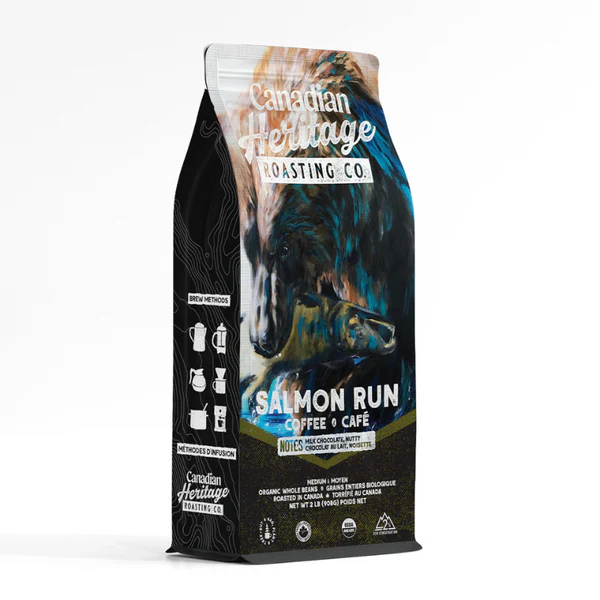 Organic Salmon Run Medium Roast Whole Coffee Beans