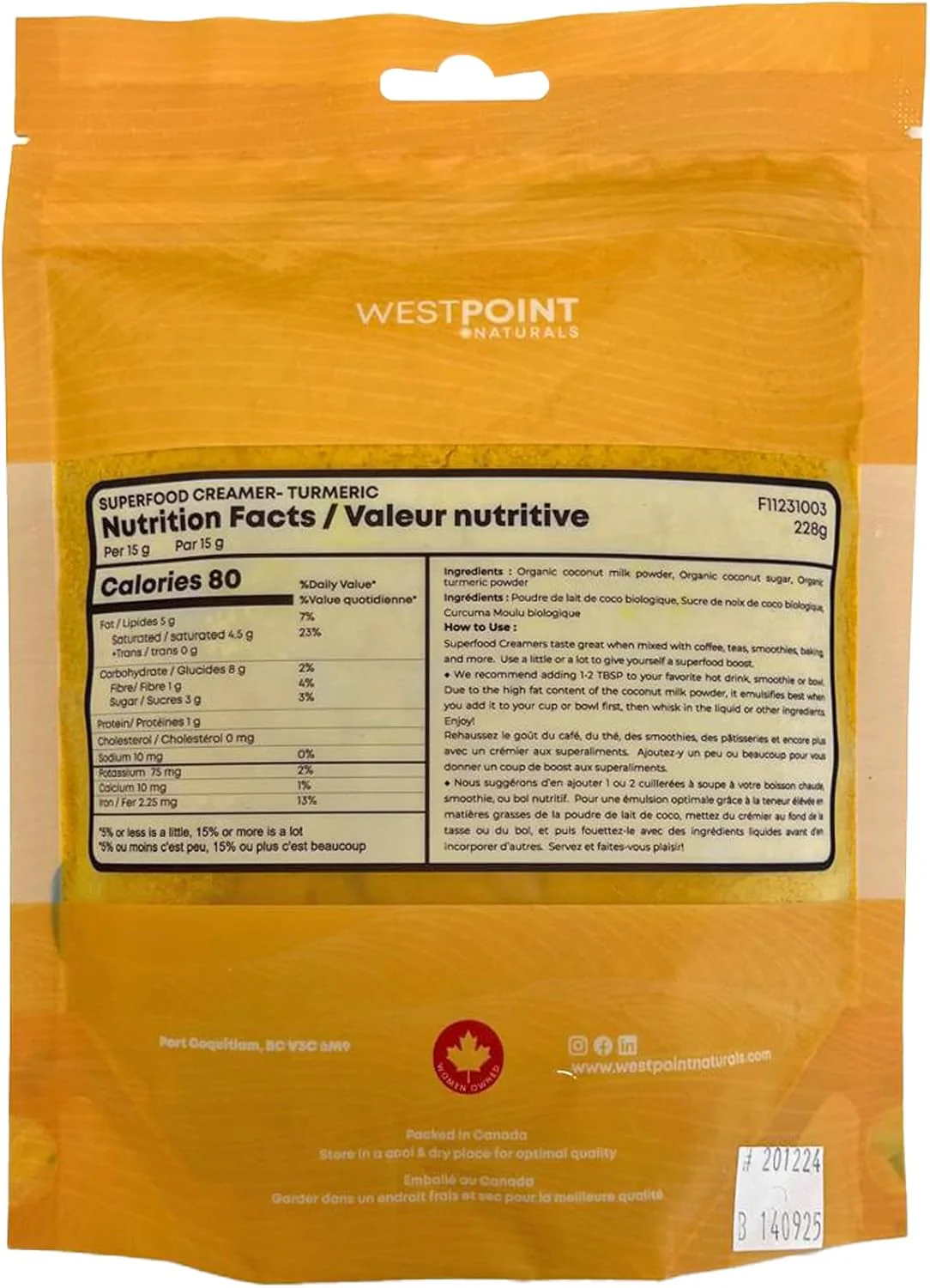 Org Superfood Creamer: Turmeric - Image 3