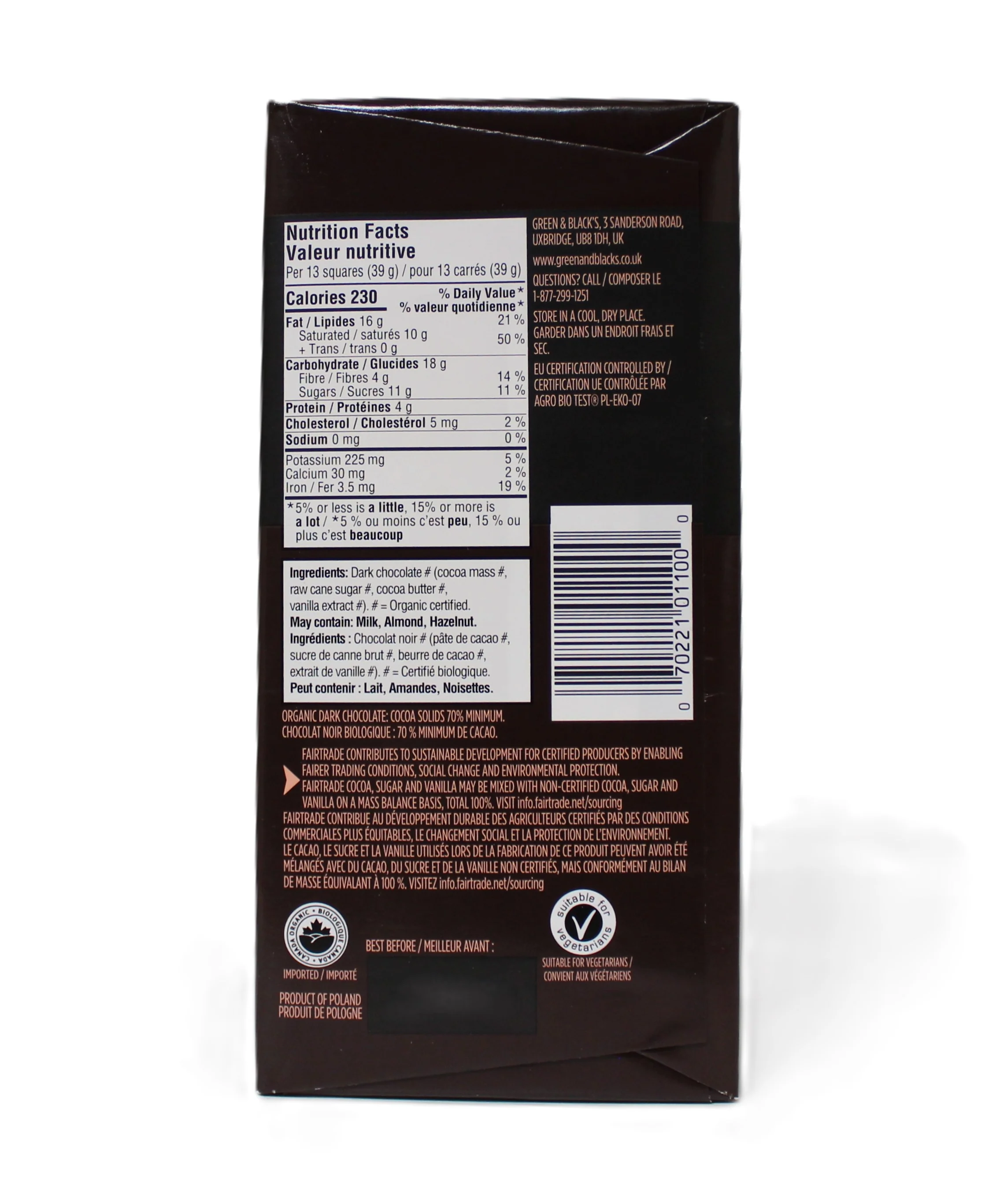 Organic 70% Dark Chocolate Bar - Image 2