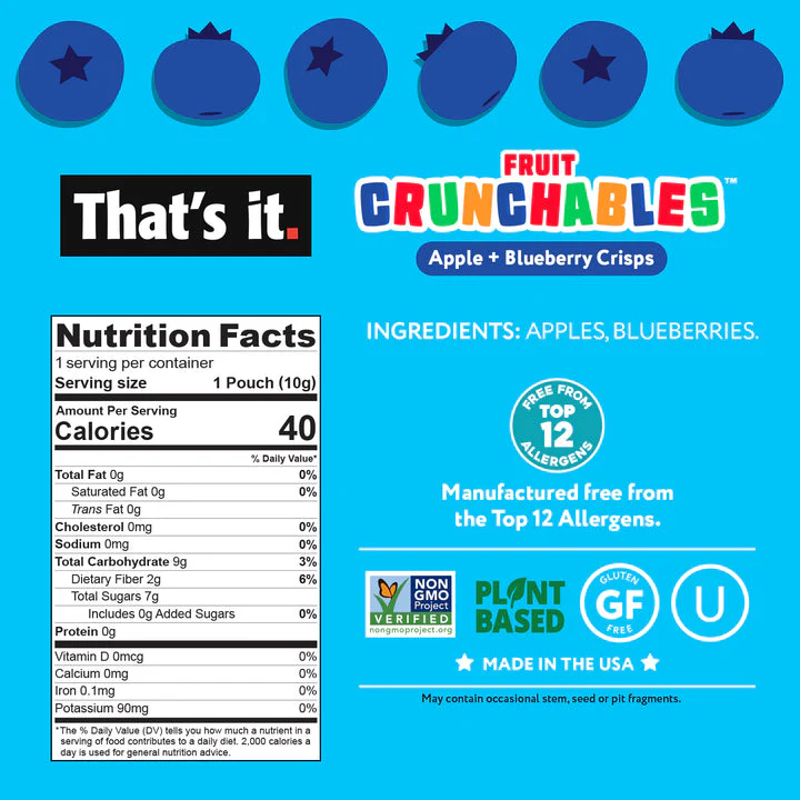 Organic Apple + Blueberry Crisps Fruit Crunchables - Image 2
