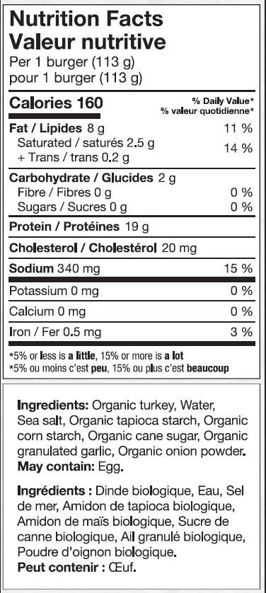 Organic Canadian-Raised Original Turkey Burgers - Image 2