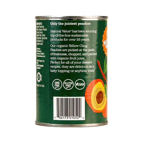 Organic Chunky Yellow Cling Peaches in Fruit Juice - Image 2
