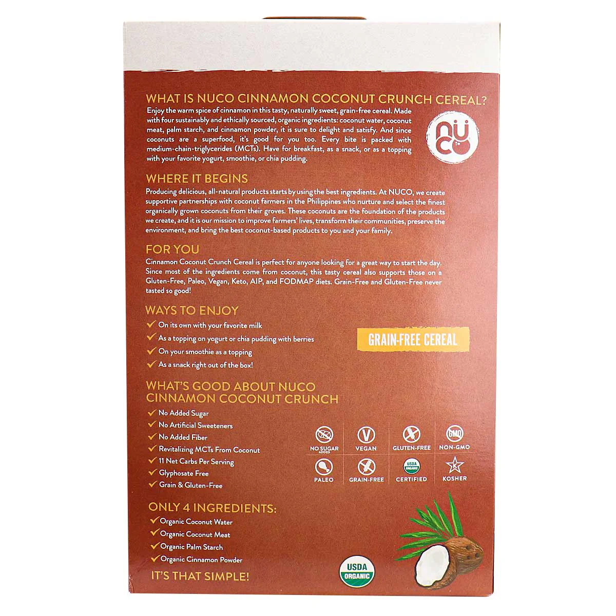Organic Cinnamon Coconut Crunch Cereal - Image 3