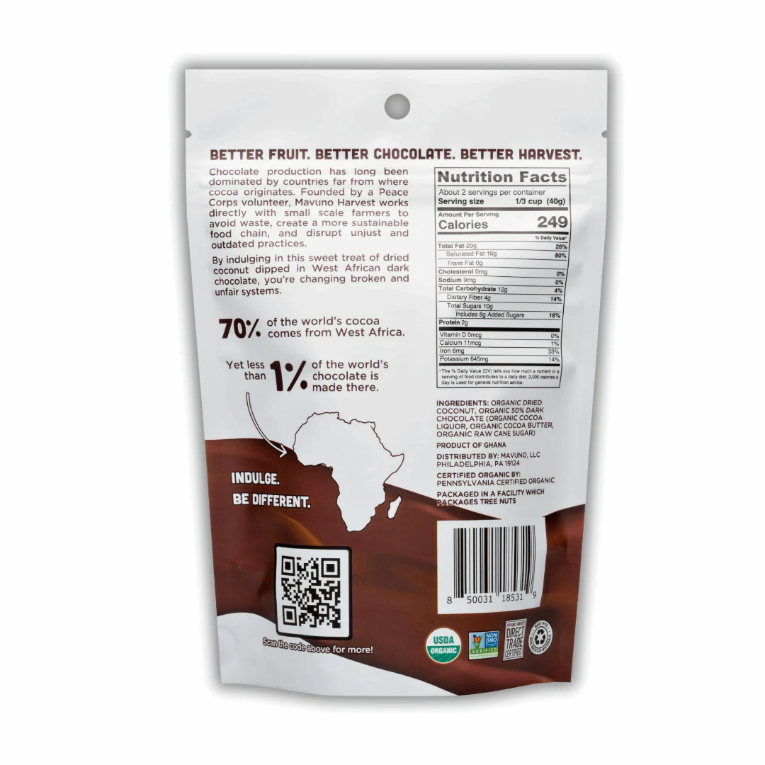 Organic Dark Chocolate Dipped Dried Coconut - Image 2