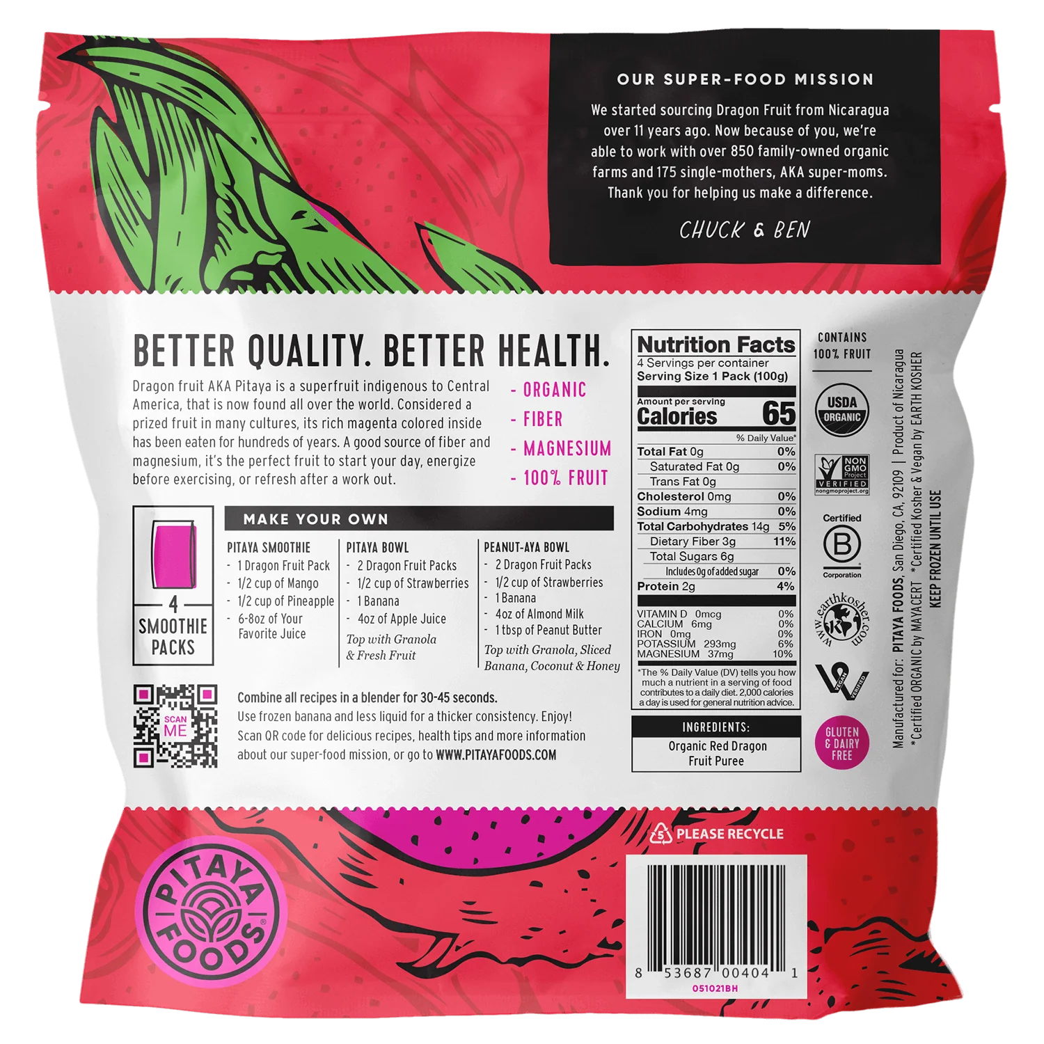 Organic Dragonfruit Smoothie Pack - Image 2