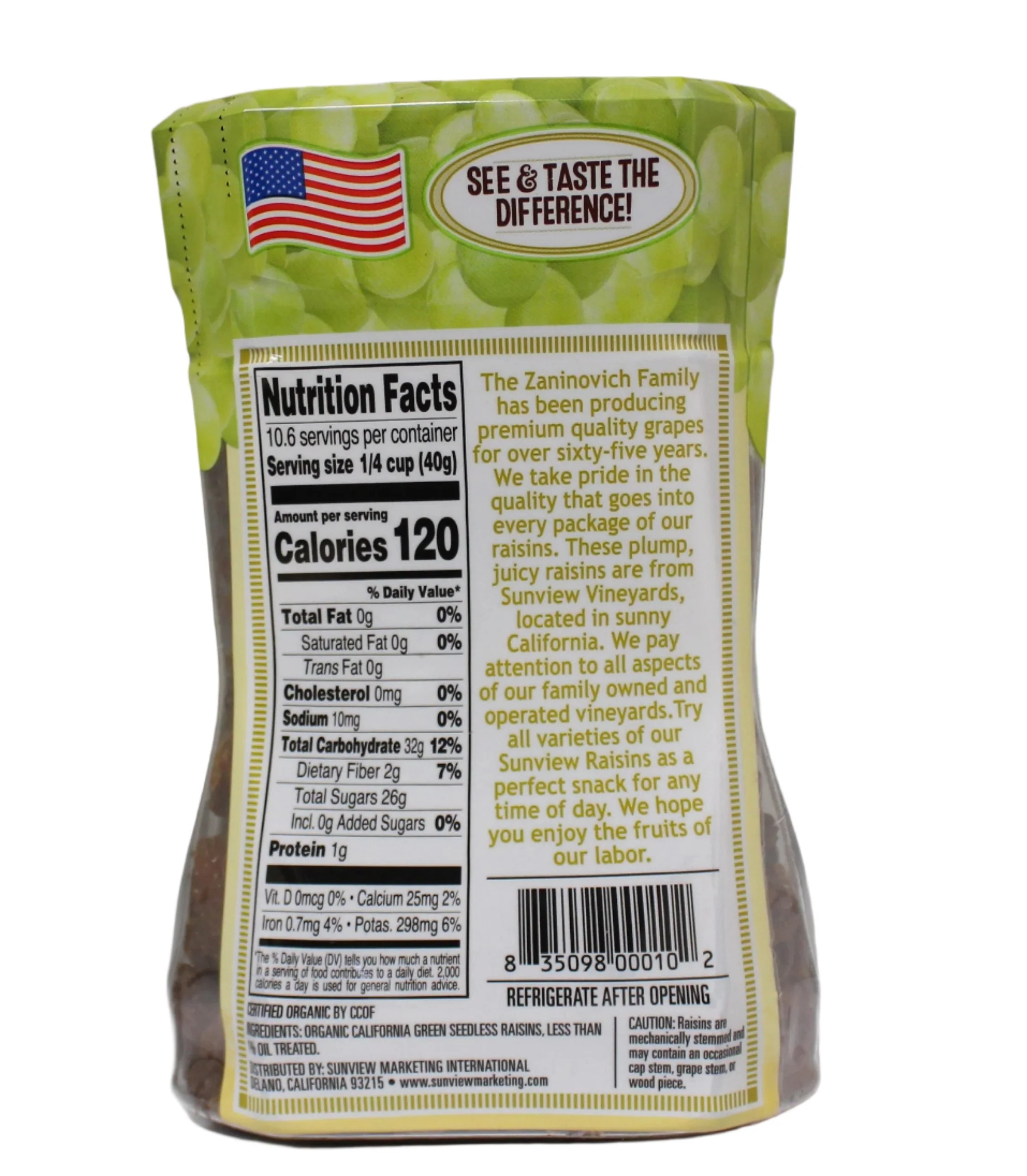 Organic Green Raisins - Image 2