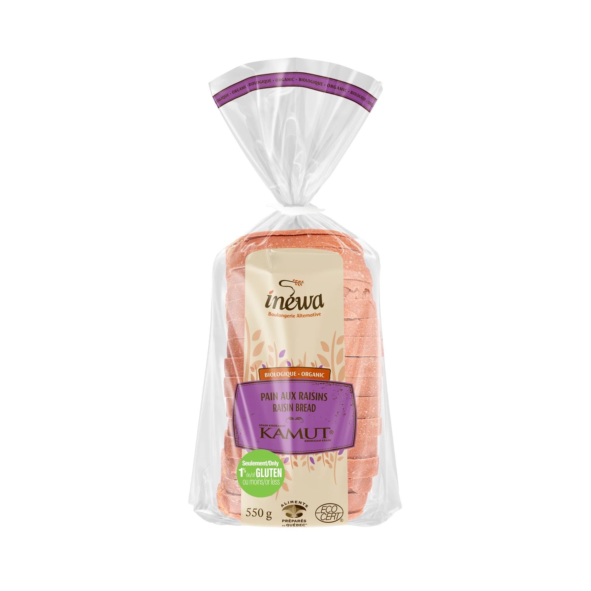 Organic Kamut Raisin Bread