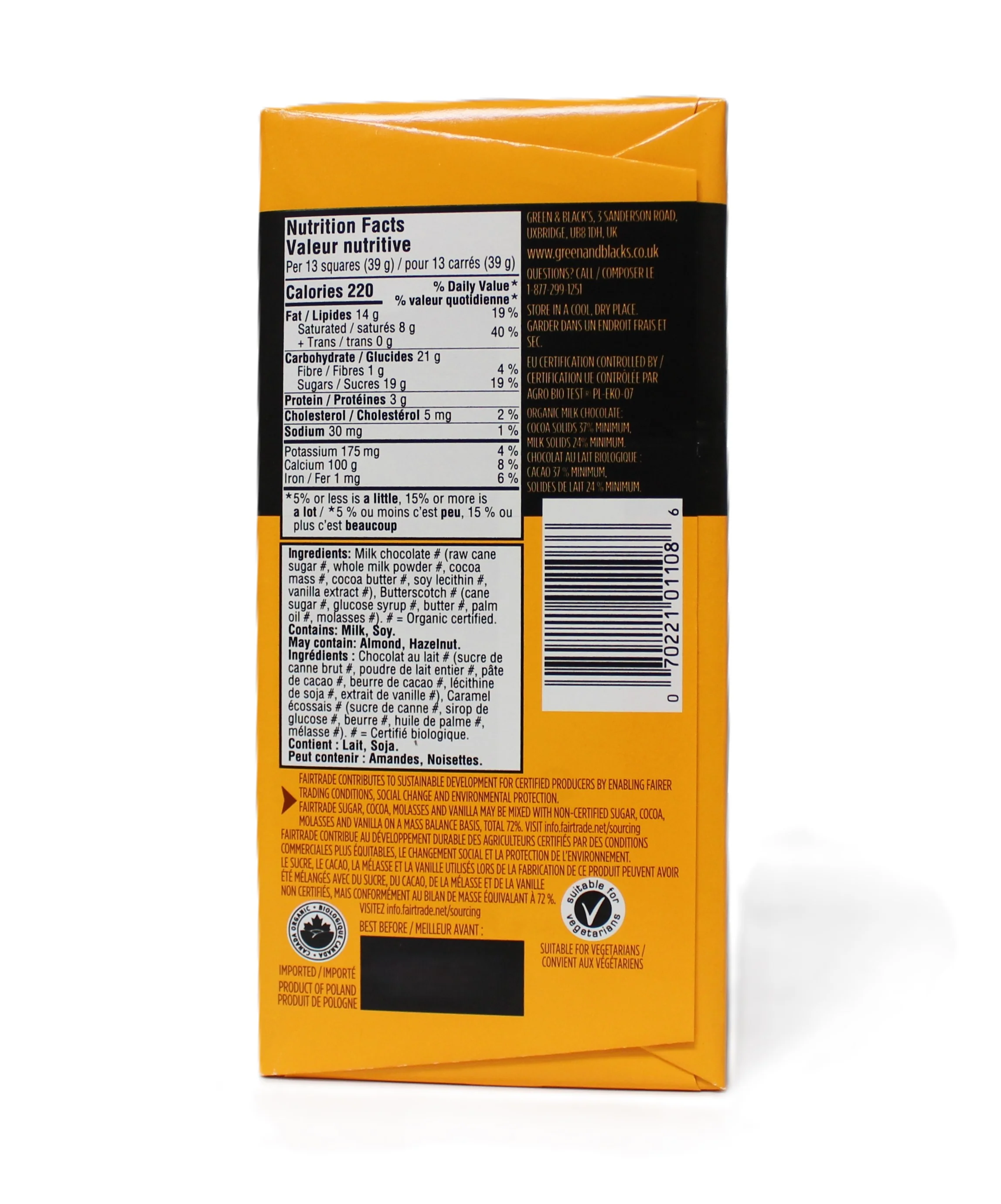 Organic Butterscotch Chocolate Bar - Image 2