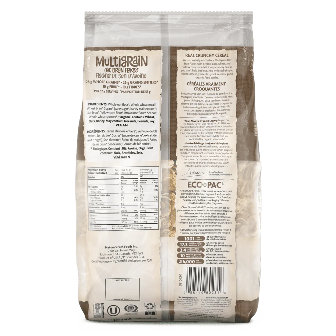 Organic Multigrain Oat Bran Flakes - Eco Pac - Image 2