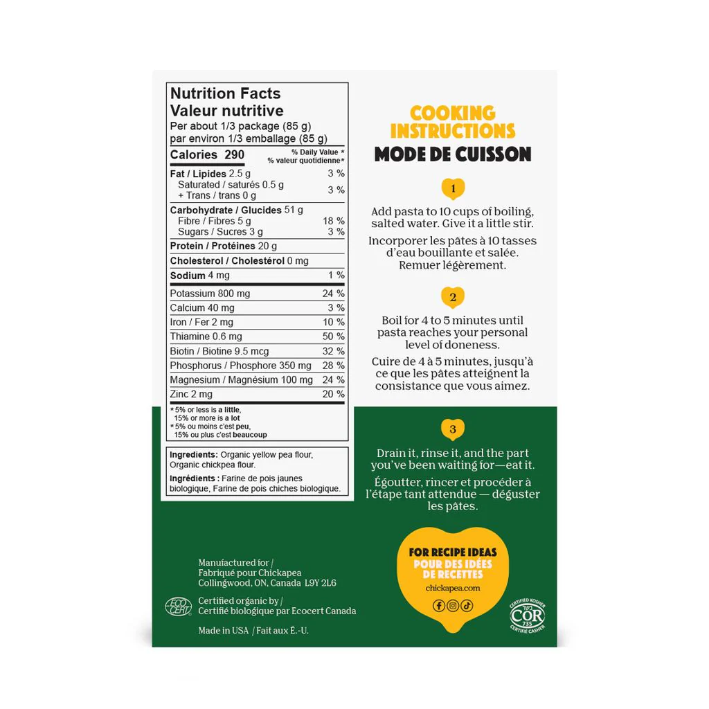 Organic Penne Chickpea & Yellow Pea Pasta - Image 2