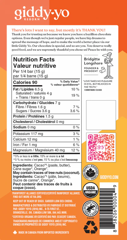 Organic Orange 76% Dark Chocolate Bar - Image 2