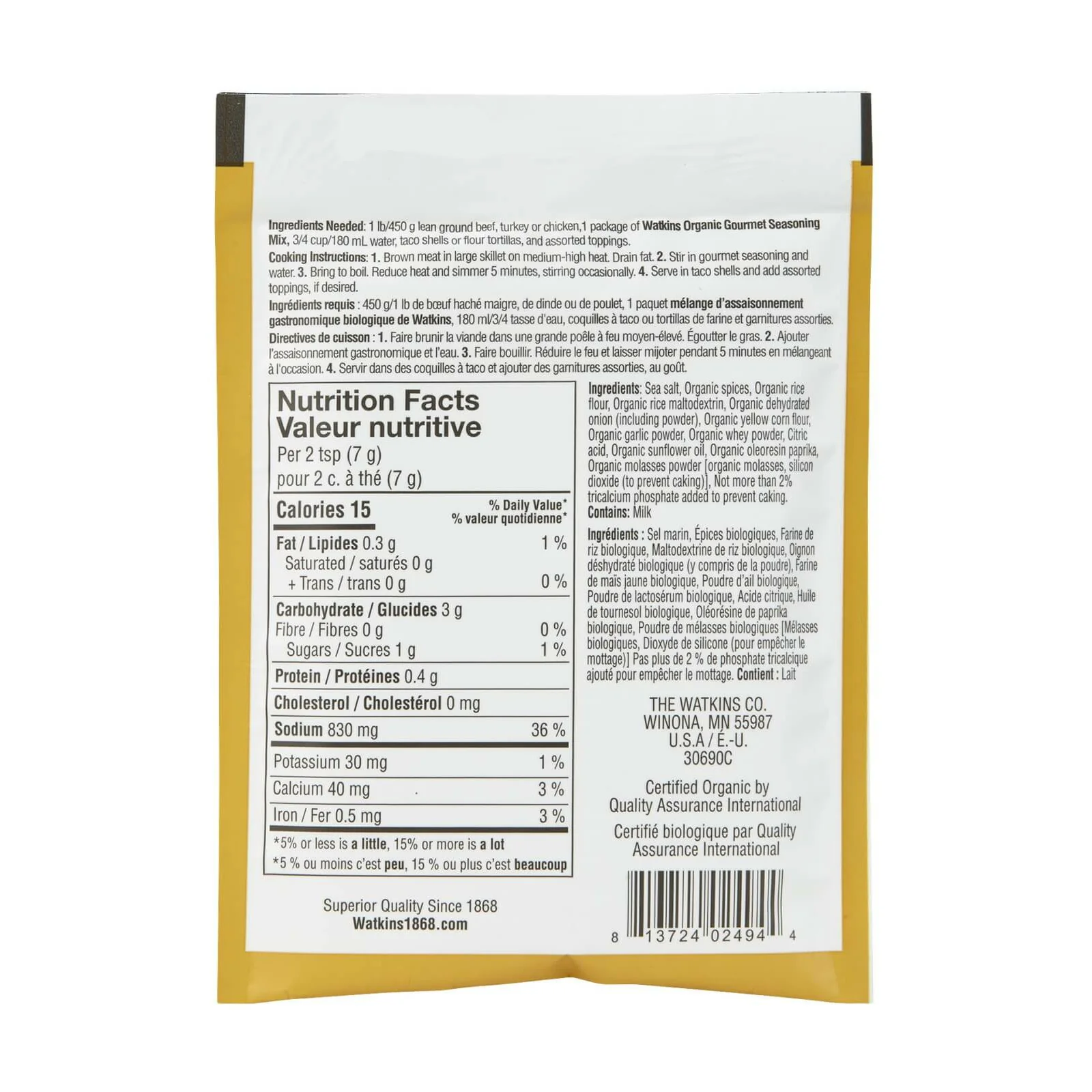 Organic Taco Seasoning Mix - Image 2