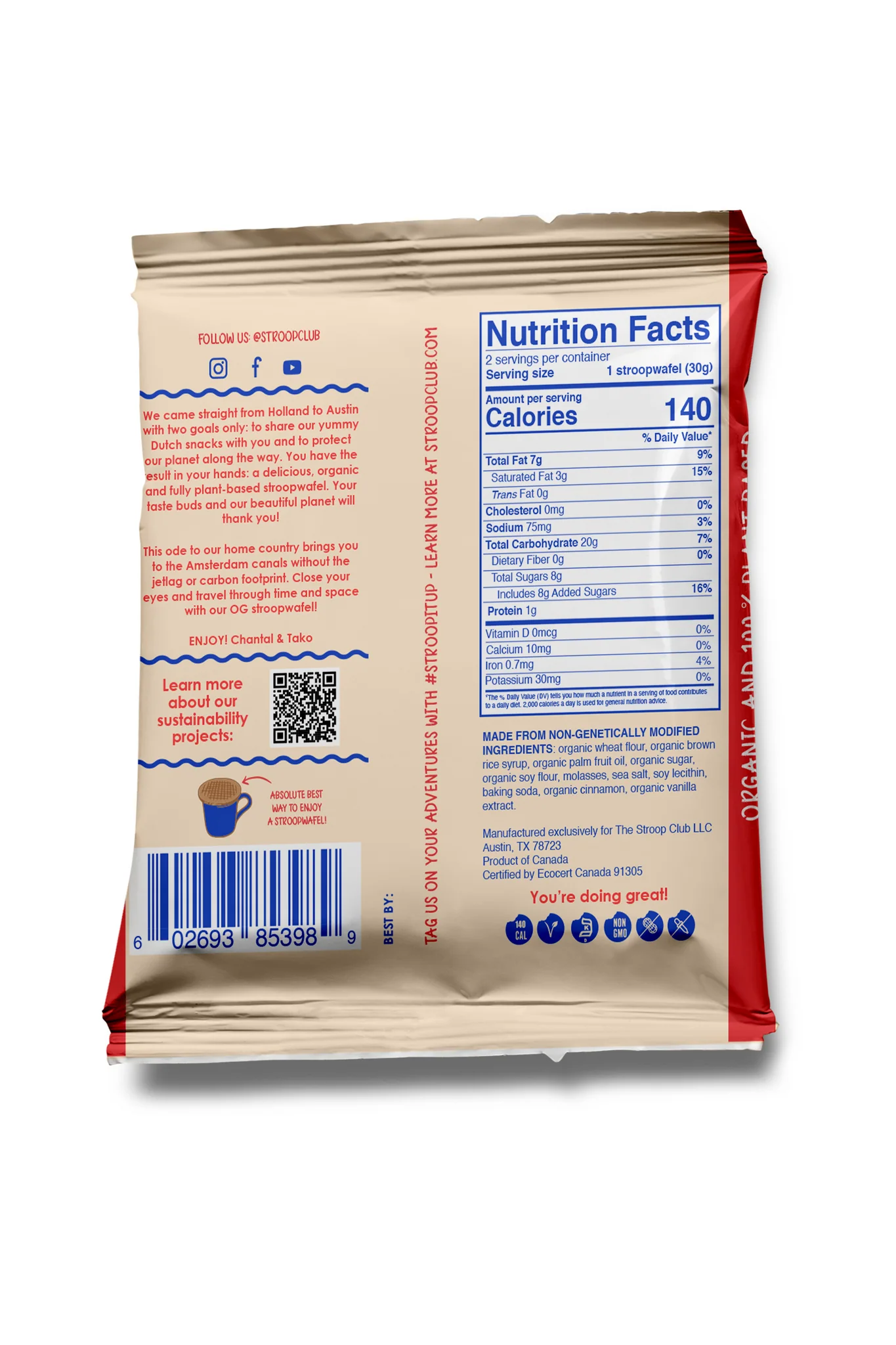 Organic Traditional Caramel Stroopwafels - Image 2