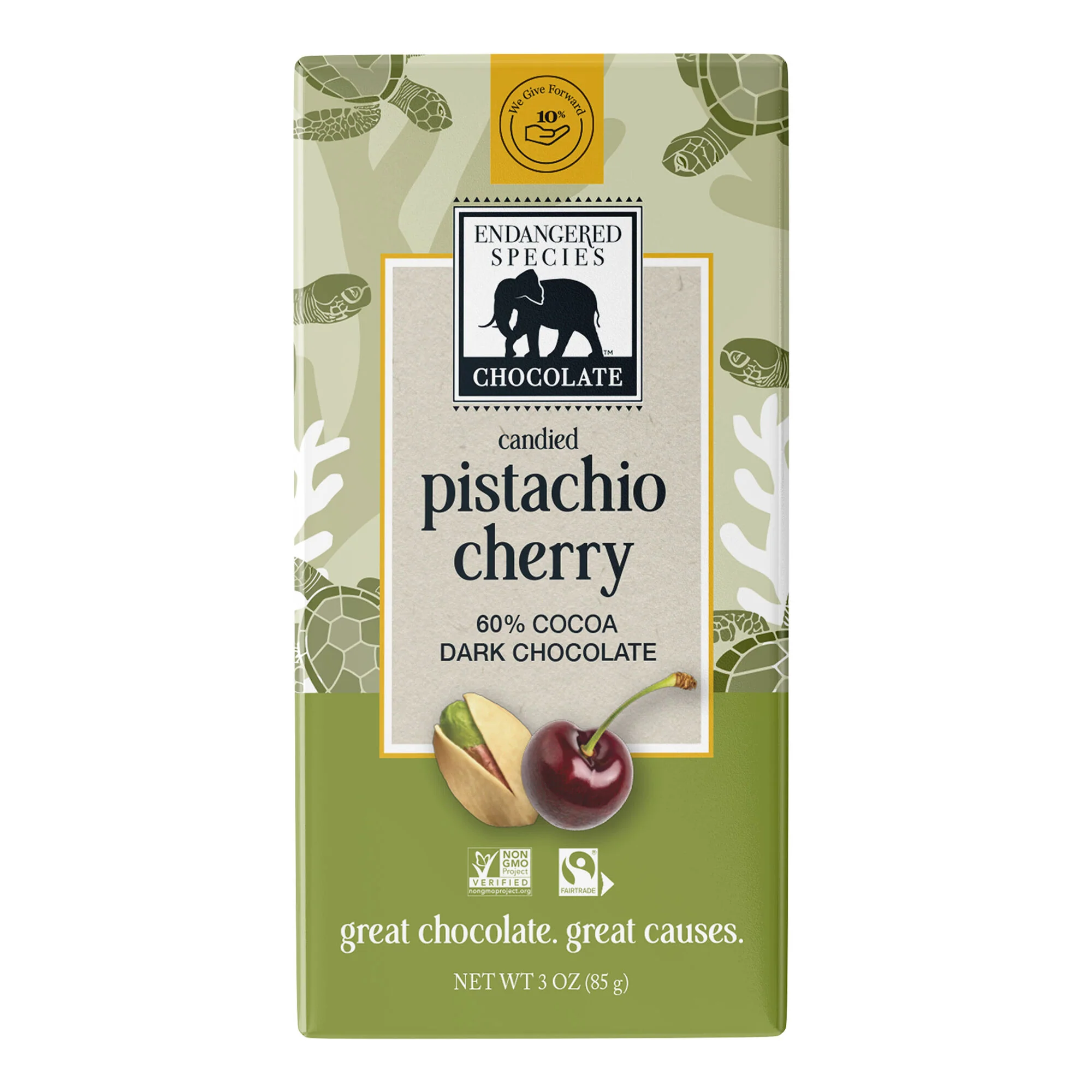 Pistachio Cherry 60% Dark Chocolate Bar