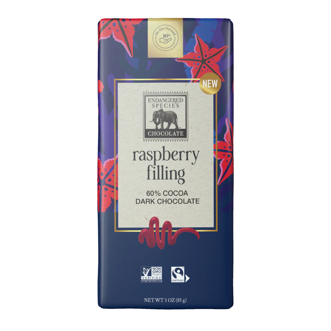 Raspberry Filling 60% Dark Chocolate Bar