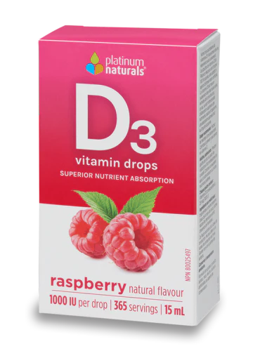 Raspberry Liquid Vitamin D3 Drops