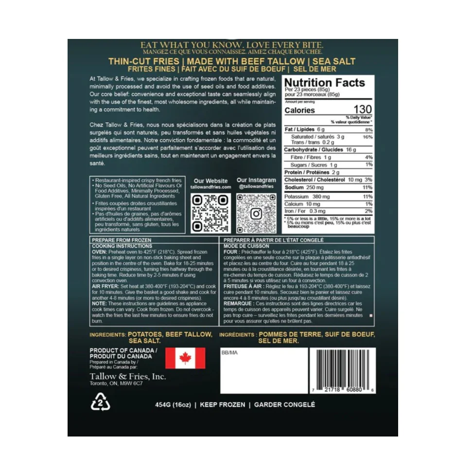 Sea Salt Thin-cut Fries With Beef Tallow - Image 3