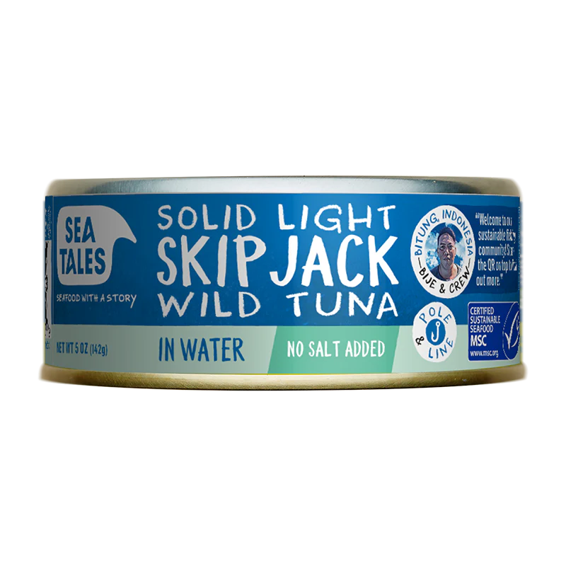 Solid Light Skipjack Wild Tuna in Water No Salt Added