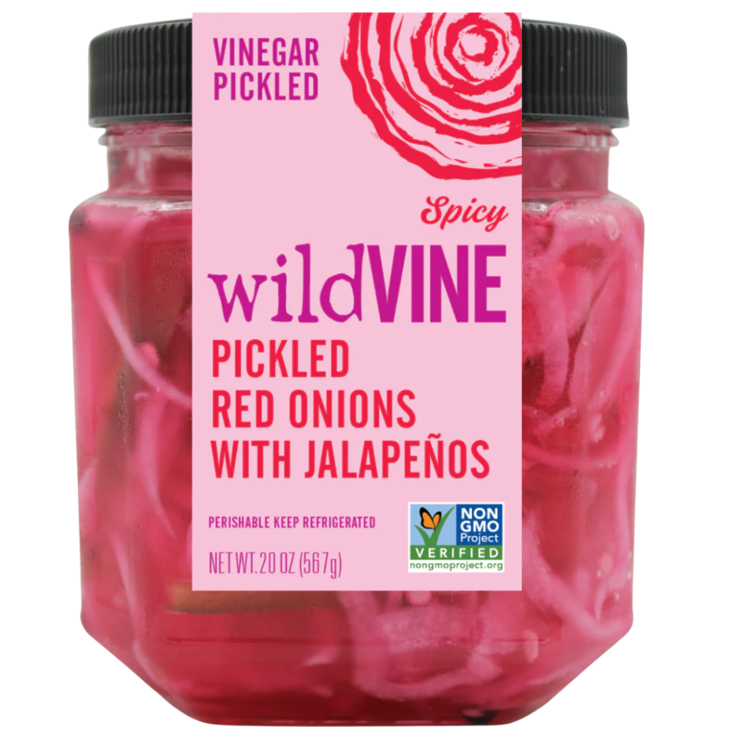 Spicy Wildvine Pickled Red Onions with Jalepenos