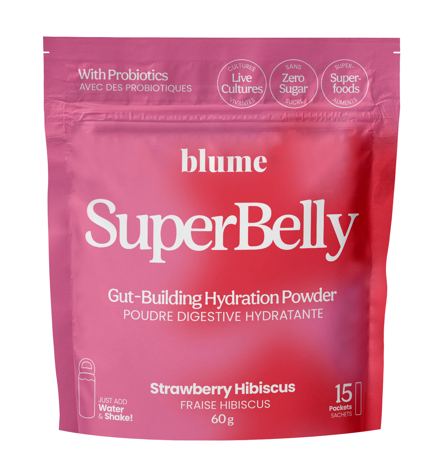 Strawberry Hibiscus SuperBelly Gut-Building Hydration Powder