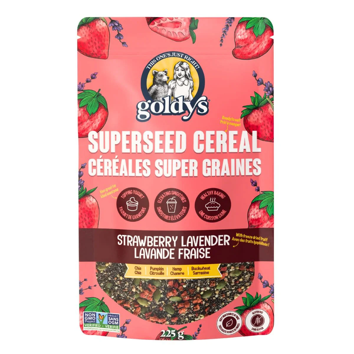 Strawberry Lavender Superseed Cereal