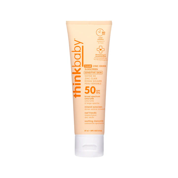 Thinkbaby SPF50 Clear Zinc Oxide Sensitive Skin Sunscreen