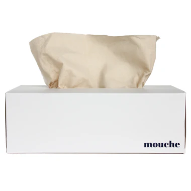 Unbleached Bamboo Tissue Box - Linen