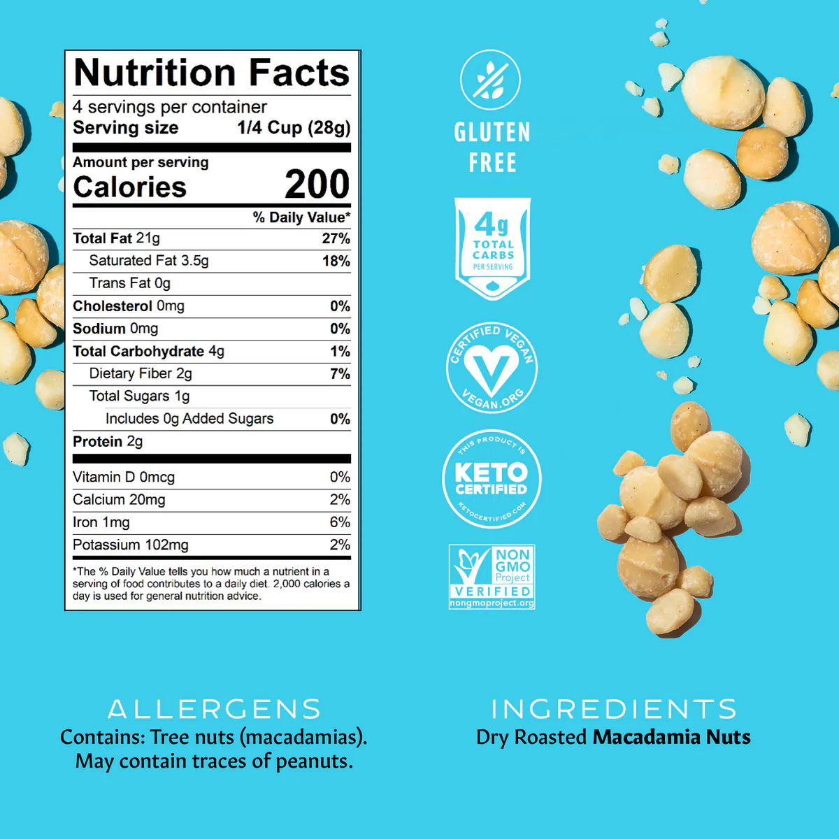Unsalted Dry Roasted Macadamia Nuts - Image 2