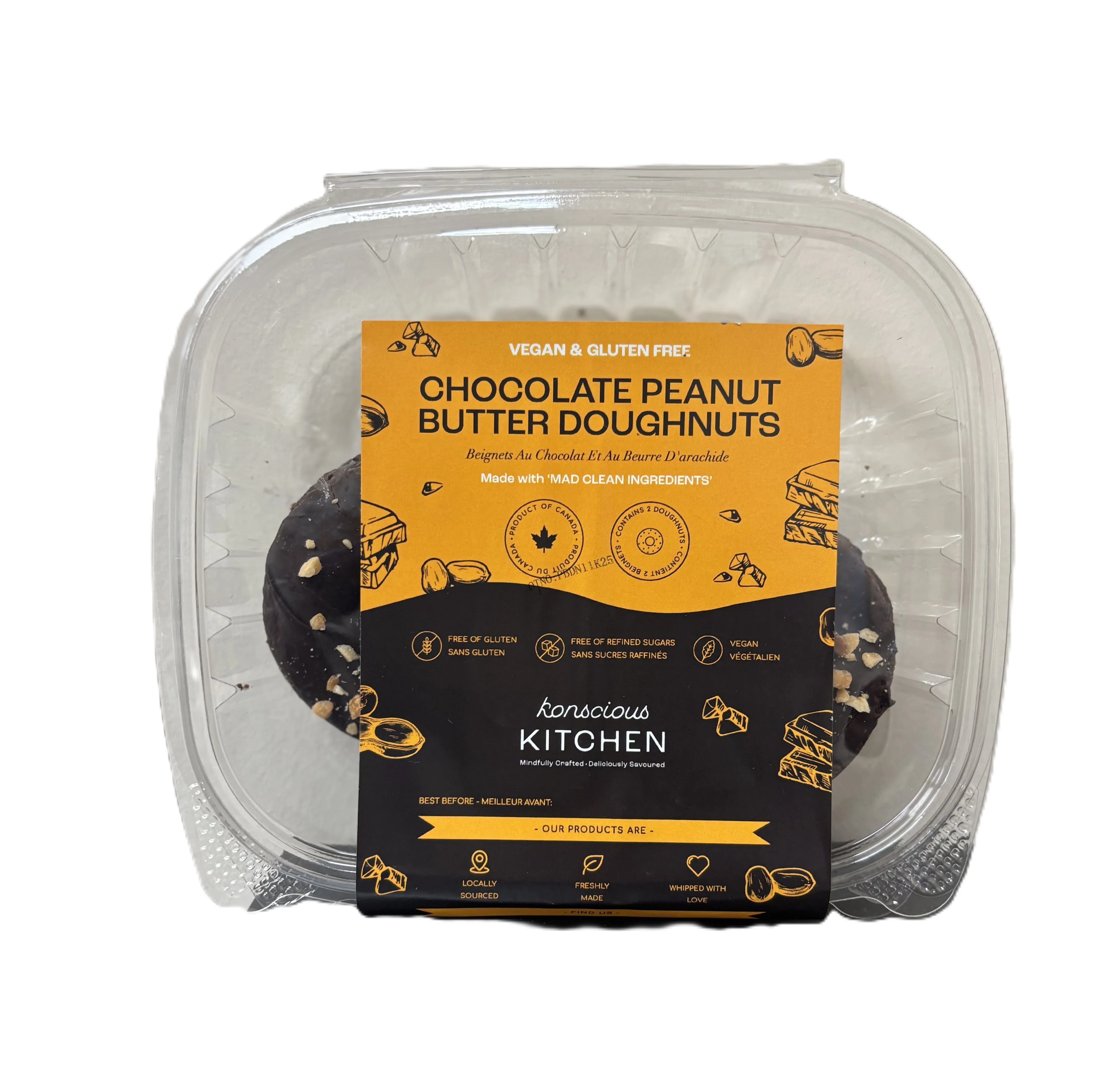 Veg G/F Chocolate Peanut Butter Doughnuts