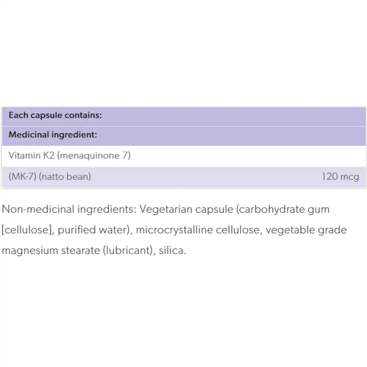 Vitamin K2 - 120mcg - Image 2